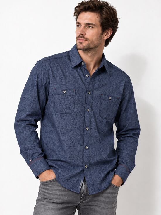 Vintage Italia C.1958 Other - Vintage Italia C.1958 Men’s Blue Gray Patterned Long Sleeve Shirt Size M
